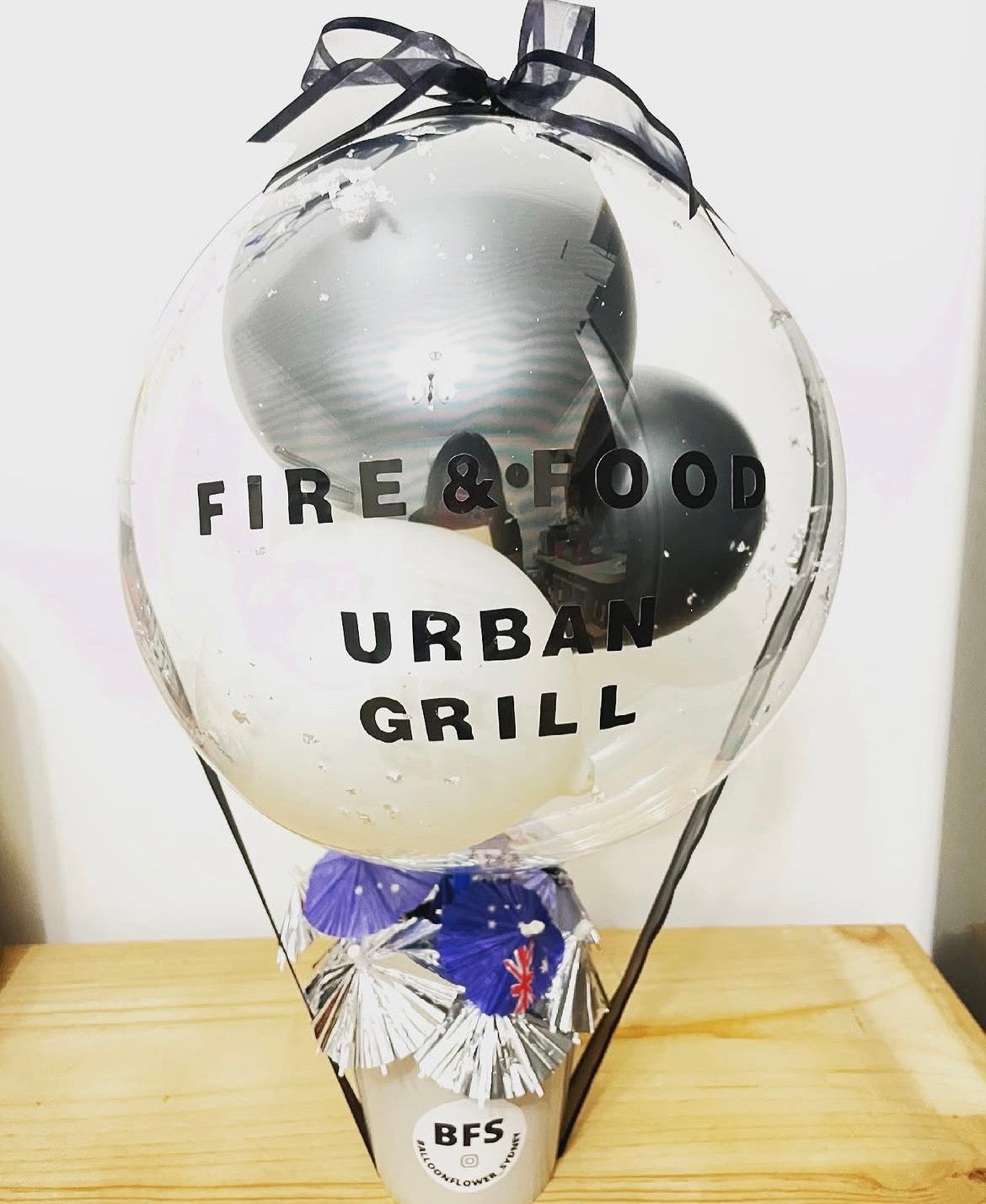 Silver Black Balloon